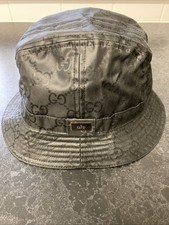 Gucci Black Bucket Hat Medium 56cm Polyurethane Coated
