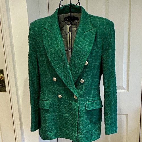 Zara women green - green, tweed