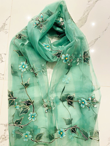 Hand painted organza - hand,