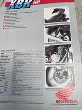  Honda Classic XBR500 Sports Single Sales Sheet Motorcycle Bike 
