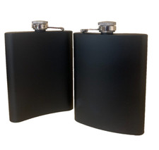 BLACK Hip Flask 8oZ Stainless Steel Whisky Alcohol Drink Pocket Wine BottleVodka