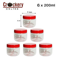 6 x 200ml Plastic Storage Jars