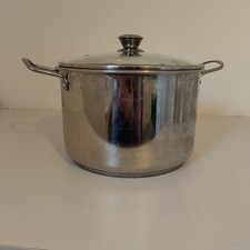 Penguin Home Stock Pot 24 cm, 7 Litre Stainless Steel Stockpot with Glass Lid