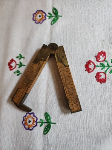 Vintage boxwood folding - vintage, 24
