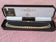 GOLD PLATED SILVER CLASP LOTUS FINEST MOTHER OF REARL SIMULATED PEARLS NECKLACE