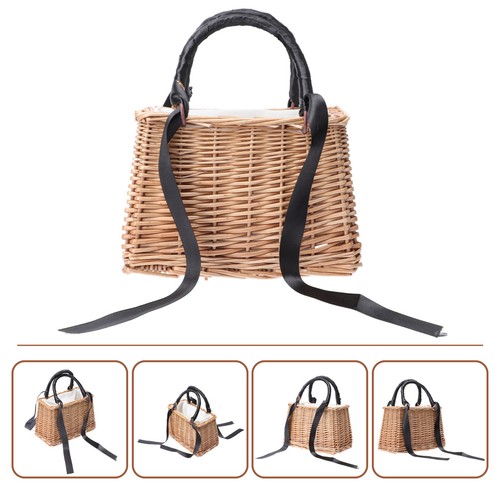 Straw basket with handle - basket,