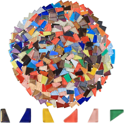 500g iridescent glass mosaic - iridescent,