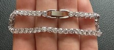 Genuine Swarovski Deluxe Tennis Bracelet, Rhodium Plated