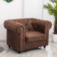 Distressed Tan Chesterfield