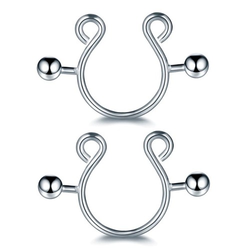 2pcs non piercing fake - piercing,