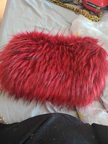 Red fluffy bag - fluffy,