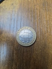 2 Two pound coin struck to