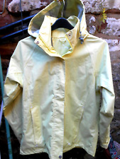 JACKET PVC OUTDOOR SCENE AVA M 12-14 YELLOW HOOD LINED WALKING LADIES ZIP POCKET