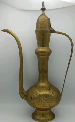 Vintage big solid brass - big, etched