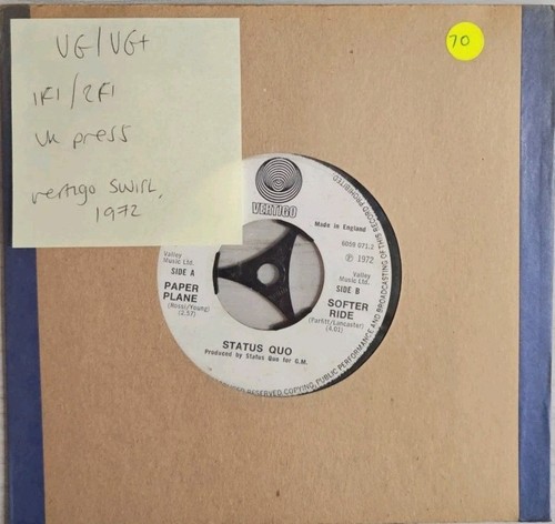 Status quo vinyl record vg - quo,