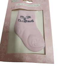 BABY GIRL`S 1ST CHRISTMAS - SOCKS - ROCKING HORSE AND STOCKING TREE ORNAMENTS