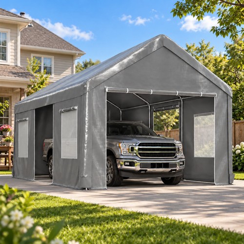 Gray portable garage - gray,