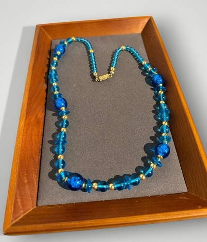 Vintage necklace blue murano - blue,