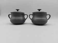 Le Creuset Casserole Small Bean Pot x 2 Granite Grey 10-37 O.5L (B29)
