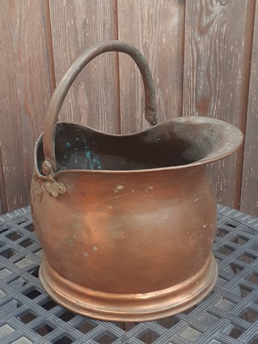 Vintage copper coal bucket - copper,