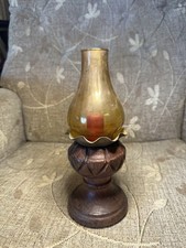 Amber Glass candle Lamp with candle 
