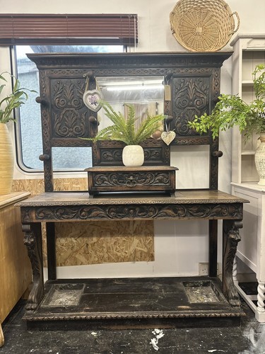 Antique victorian hall stand - antique,