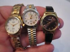 3 VINTAGE LADIES' TIMEX WATCHES - ALL QUARTZ - 2 ARE INDIGLO AND GLO  TUB BBA-20