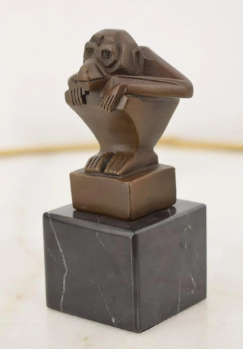 Bronze statue monkey sculpture - bronze,