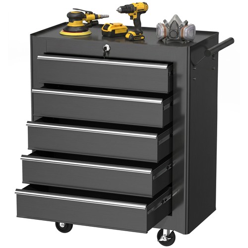 Homcom drawer tool chest - homcom, 5-drawer