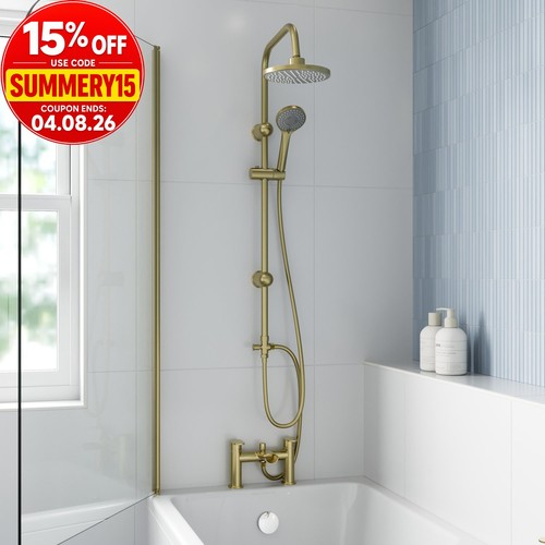 Avox brushed brass bath - brass, shower