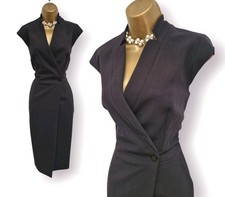 Karen Millen Dress UK 12 BNWT Black Forever Wrap Formal Wiggle Pencil Occasion