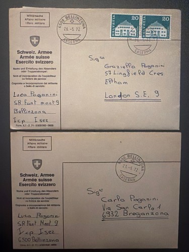 1972 swiss army military mail - army,