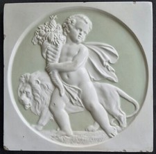 ANTIQUE RARE COPELAND TILE. DATE 1876 8" X 8"