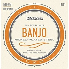 D'Addario EJ61 5-String Banjo strings, Bluegrass 10-23