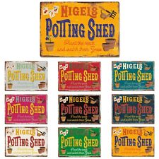 Personalised Potting Shed Metal Sign Plaque Vintage Garden Retro Shabby