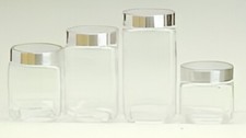6x Glass Storage Jar Cannister