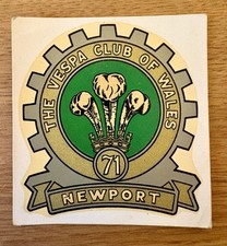 Incredibly Rare Vespa Club of Wales branch 71 Newport 1960’s Original Waterslide