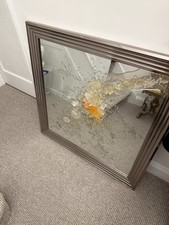 Modern silver mirror with