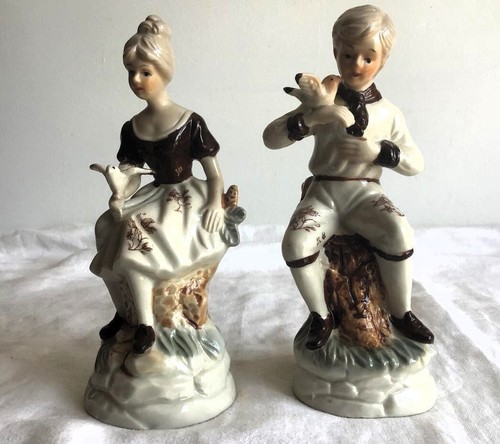 Pair vintage porcelain man - pair,
