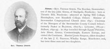 Rev Thomas Simon of The Beeches, Stowmarket - Antique Print 1912