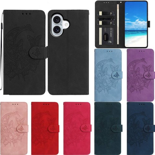 Butterfly moon leather wallet - moon,