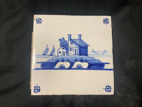 Antique delft tile blue - x, 6