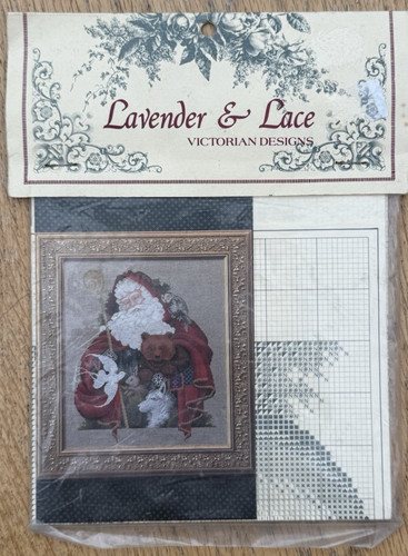 Lavender lace cross stitch - &,