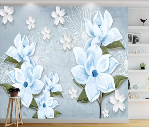 Blue flower b9403 wallpaper - 3d,