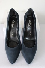 Gabor Comfort Women's Classic Mid Heel Court Shoes Navy Suede Size 5 G