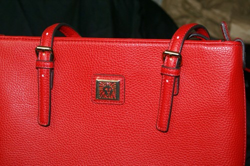 Anne klein tote handbag - klein, red