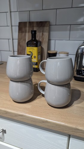 Habitat grey mugs - 4x,