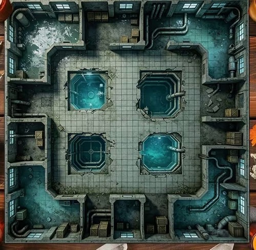 Game mat abandoned water - -,