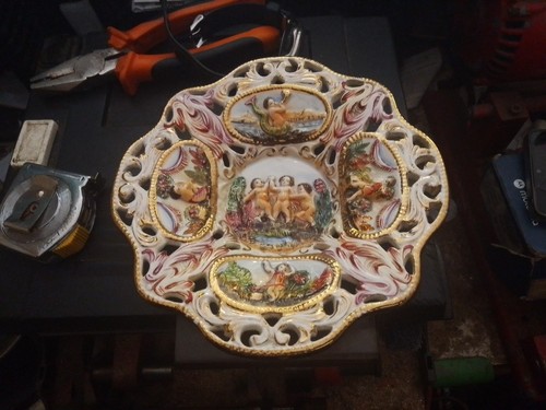 Vintage rare capodimonte - vintage, plate
