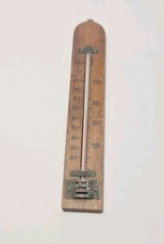 Vintage/Antique Wooden Hanging Fahrenheit Thermometer, Blood Heat, Temperate Etc